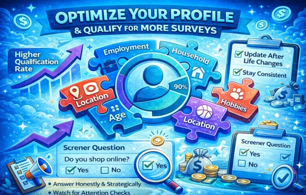 Survey earning Profile